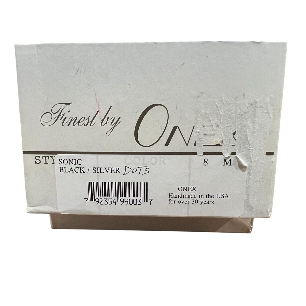 Onex Sonic Black w Silver Dots Comfort Slide Sandals Heels  US 8  Summer Vacay - Picture 9 of 13